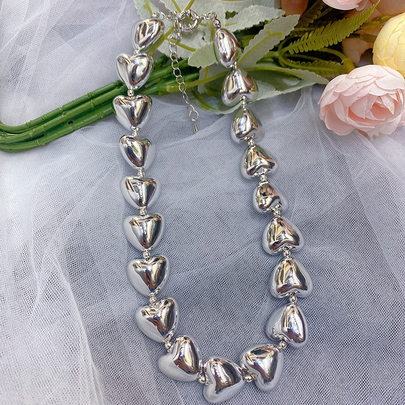 Necklace Classification Alloy Chain Material Simple Style Heart Shape Alloy Wholesale Necklace