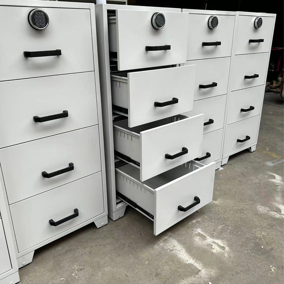 来样生产防火四抽保险卡箱customize fireproof 4 drawer cabinet