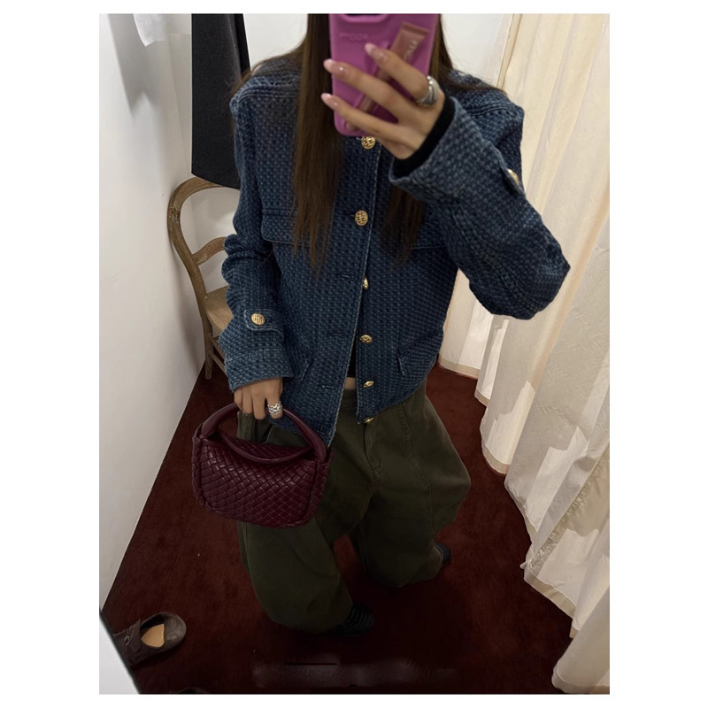 Old Money Style Denim Jacket for Women, Spring and Autumn 2026 New Model, Very Stylish Blue Casual American-Style Top