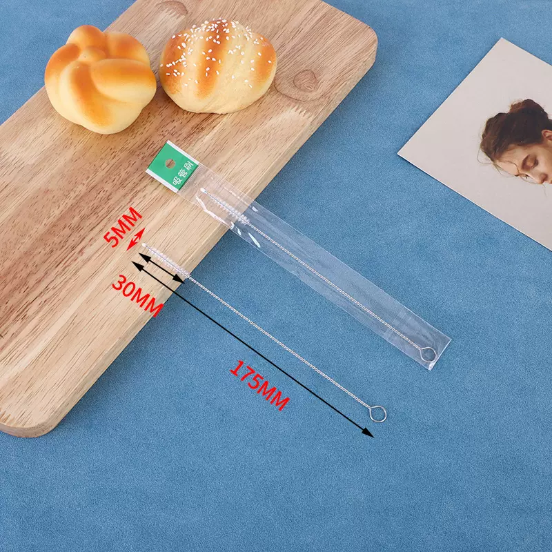 吸管刷304不锈钢尼龙毛刷硅胶玻璃儿童水壶杯盖缝隙刷厂家批发