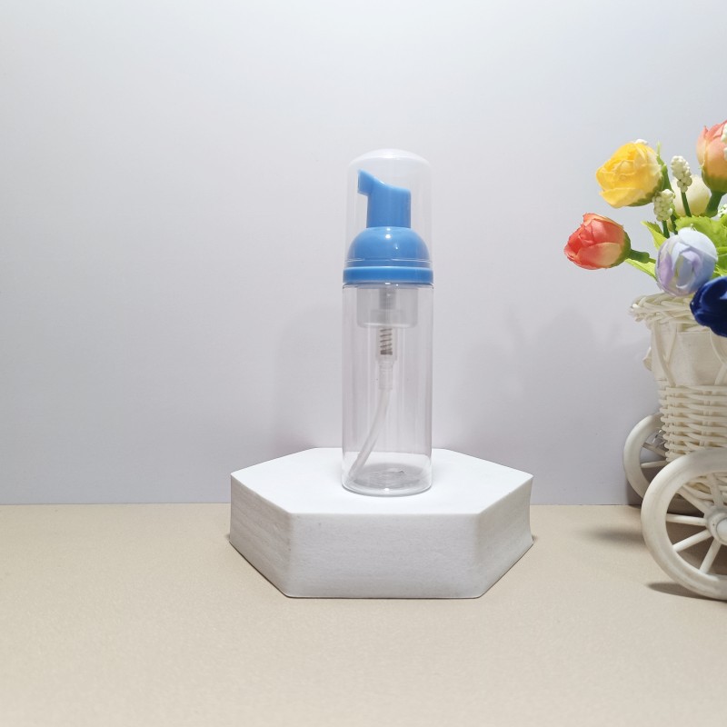 30 dientes PET mousse transparente botella 30ml100ml limpiador facial espuma botella champú espuma botella de pie en stock