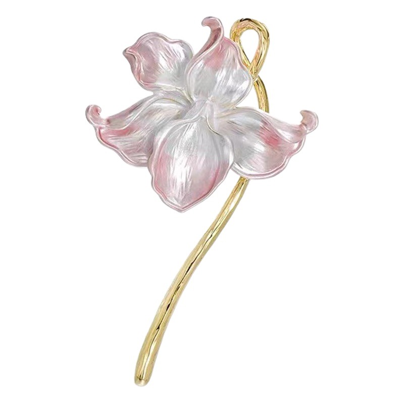 Retro Noble textura Sleeping Lotus broche artístico cheongsam anti-exposición pin tridimensional esmalte flor traje Accesorios