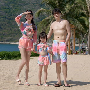 Mother-daughter Parent-child Suit Swimwear Family of Three New Couple Split Three-piece Sunscreen Children's Fashionable Swimwear