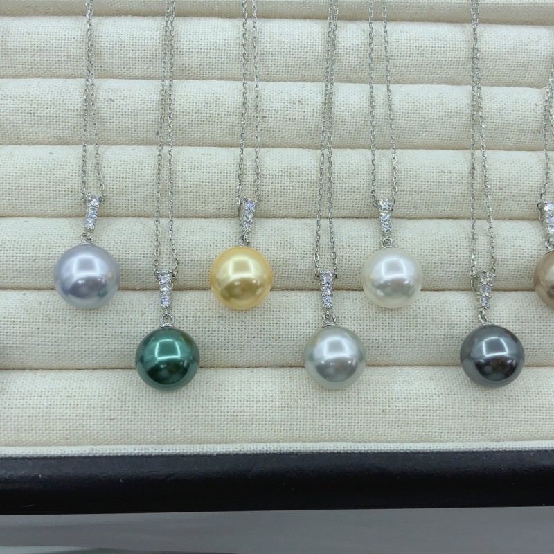 Zirconium from pearl, pendant, necklace, small design sweater, chain for key bag , light luxury style