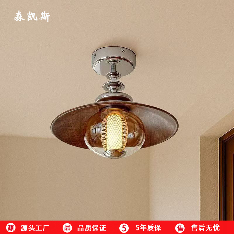 French Retro Aisle Light Corridor Entrance Light Antique Style Ceiling Light Creative Designer Art Balcony Light