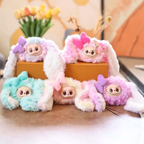 Cute Enamel Rabbit Pendant Plush Toy Doll Silicone Rabbit Bag Pendant Keychain Rag Doll