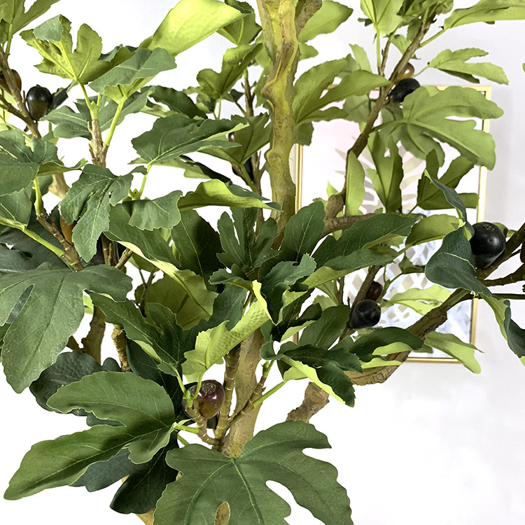 Simulación de higuera en maceta de plástico higo de varilla de plástico fabricación de personalidad de higos de simulación de paisaje de árbol pequeño higo