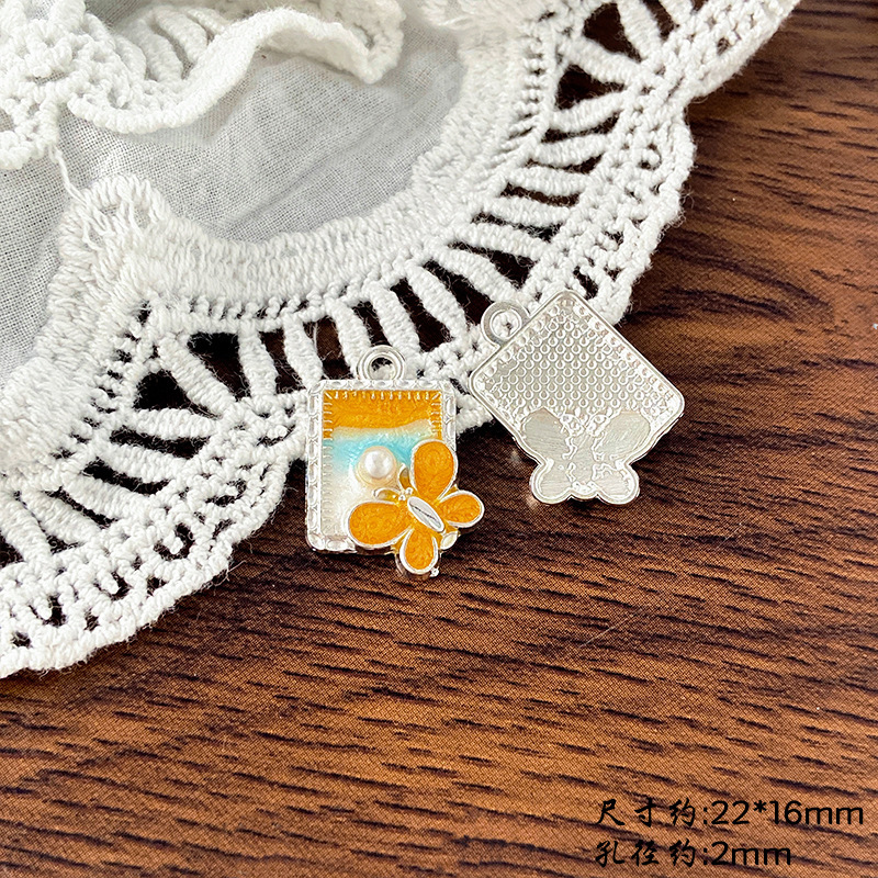 ハイエンドのレトロなフランスのモネの庭の油絵花蝶ペンダント diy ネックレスブレスレット耳ジュエリーアクセサリー|undefined