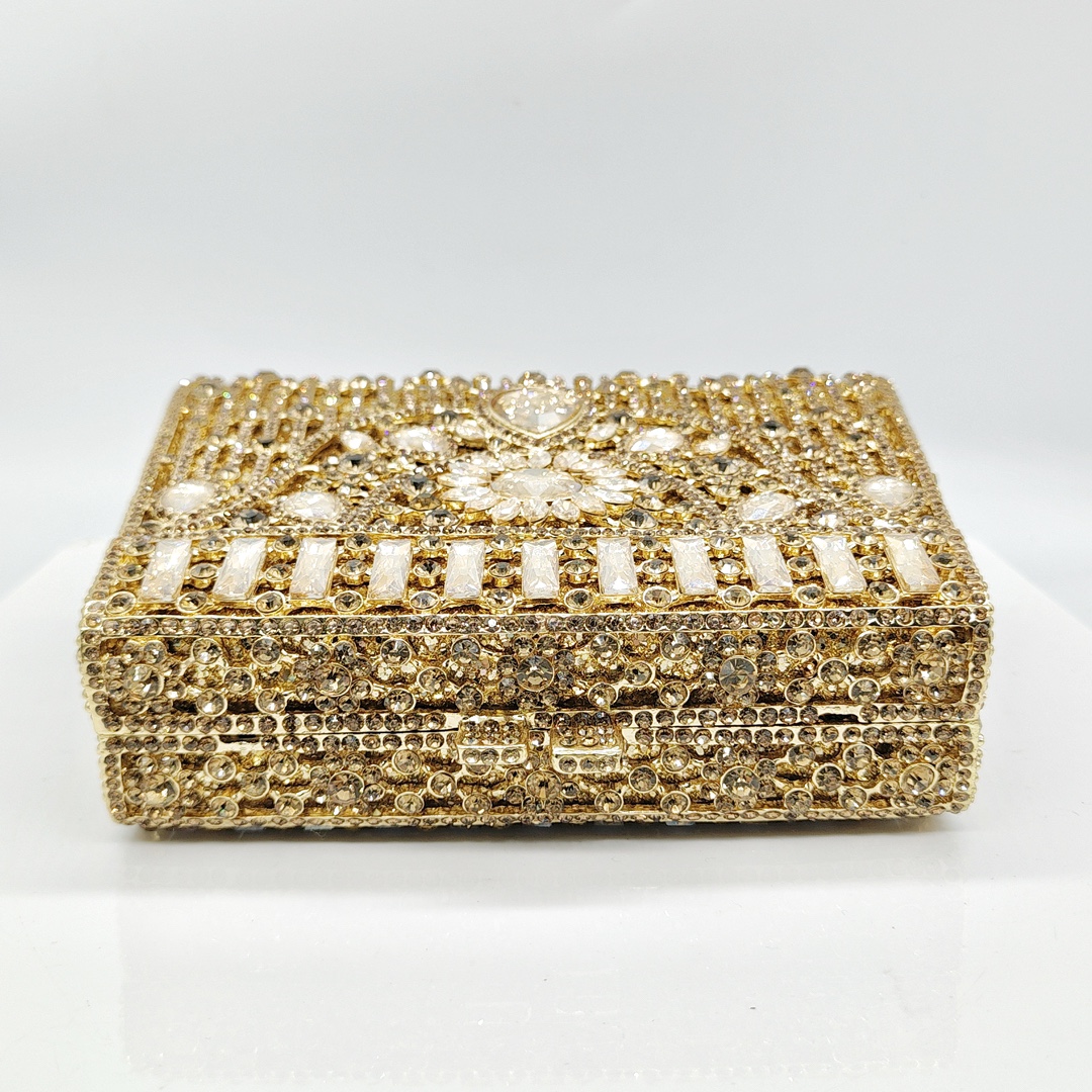 Túi clutch dạ hội đính kim cương hợp kim cao cấp xách tay — Bóng ma vàng, Màu tím huyền ảo, Màu vàng kim huyền ảo, Tùy chỉnh màu sắc khác