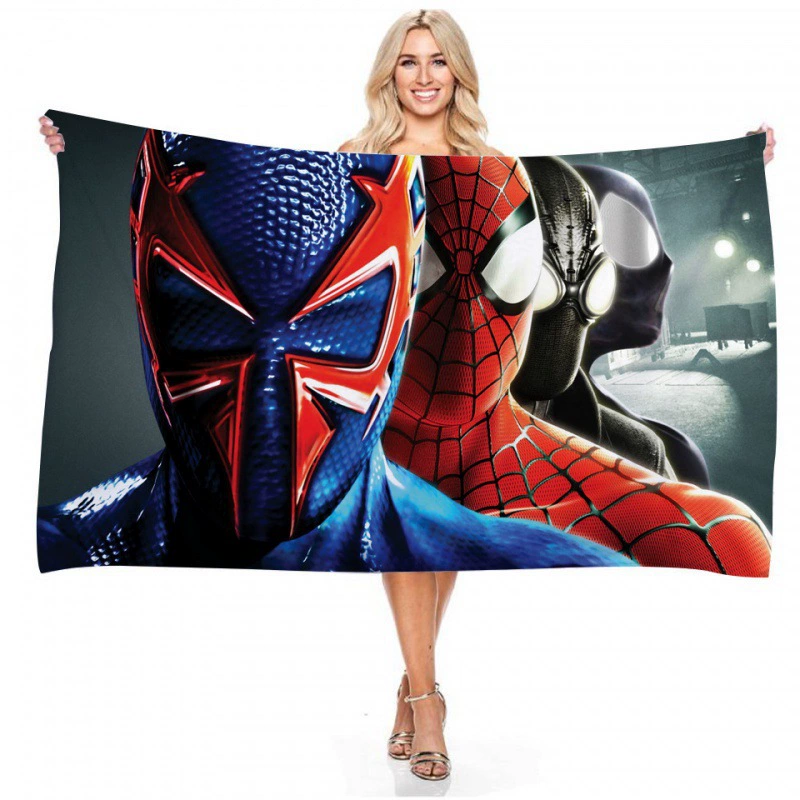 Прямые поставки через границу серия Marvel Spider-Man цифровая печать длинное основание пляжное полотенце полотенце полотенце