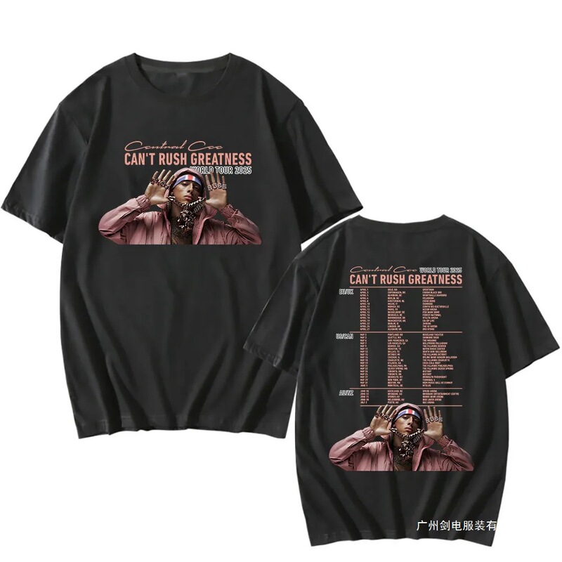 Summer T-Shirt Central Cee Can'T Hurry the Great World Tour 2025 T-Shirt Short-Sleeved Summer Unisex