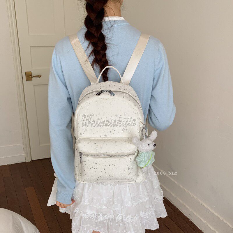 Mochila de moda mochila 2026 mochila de gran capacidad para estudiantes universitarios en clase nueva primavera bolsa de letras lienzo para mujeres