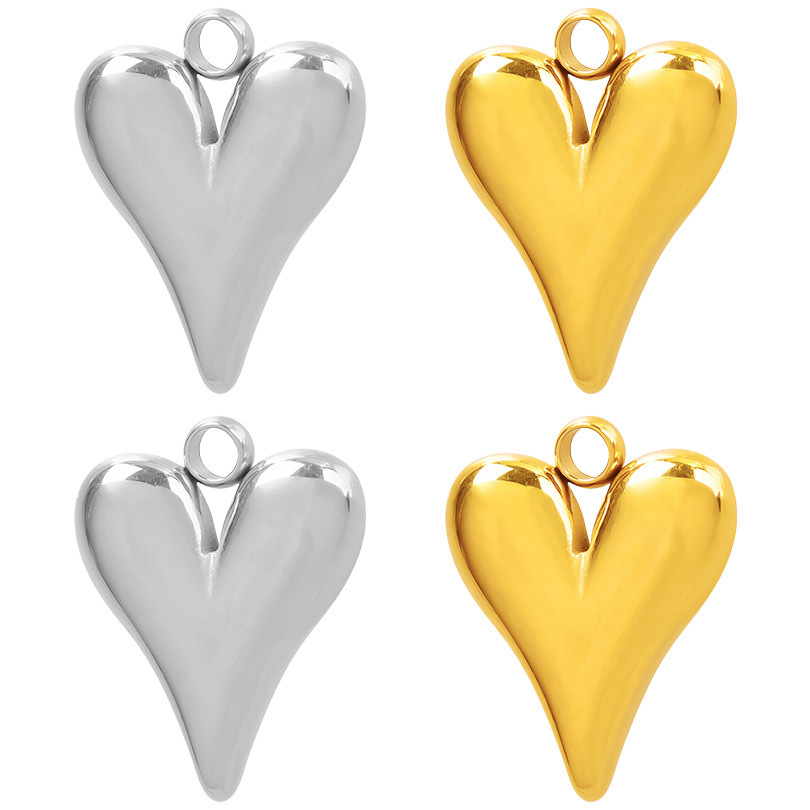 Trend fashionable golden pendant stainless steel heart shaped