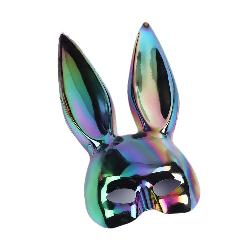 Bunpomelo Halloween Masquerade Orejas de Conejo Media Cara Máscara Carnaval Conejitas Bar Party Vestir Props