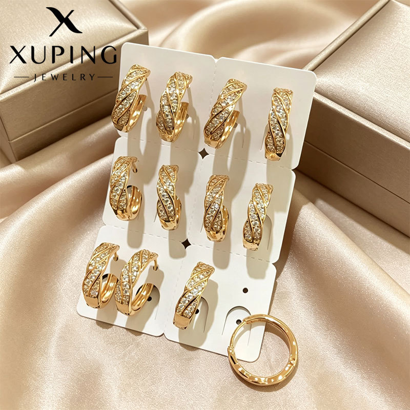 Xuping Qadın Sırğası — 14K Rəngli Alloy Halqa Sırğa