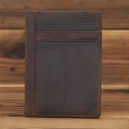 1040 foreign trade Amazon genuine leather men's genuine leather crazy horse pickup bag wallet minimalist ultra-thin cowhide
