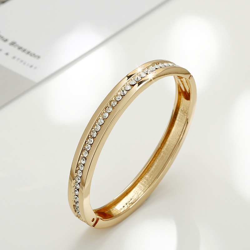 Gold-plated Bracelet Women's New Opening Light Luxury Niche Alloy Bracelet Women's Cross-border European and American Bracelet Electroplated Bracelet Jewelry