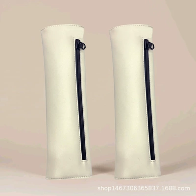 Seat belt shoulder pad, Cloth Multifunctional Car Interior Supplies - ivory-white-pair
