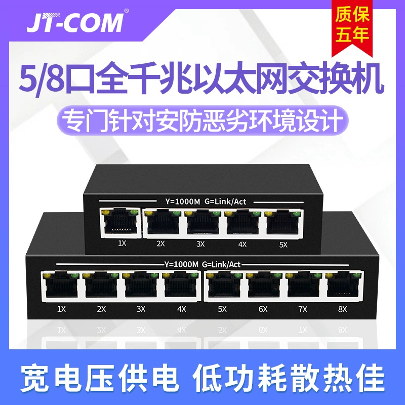 5-портовый 8-портовый Универсальный гигабитный 100-мегабитный Ethernet-коммутатор DC12V источник питания, мониторинг безопасности домашнего распределения/стример