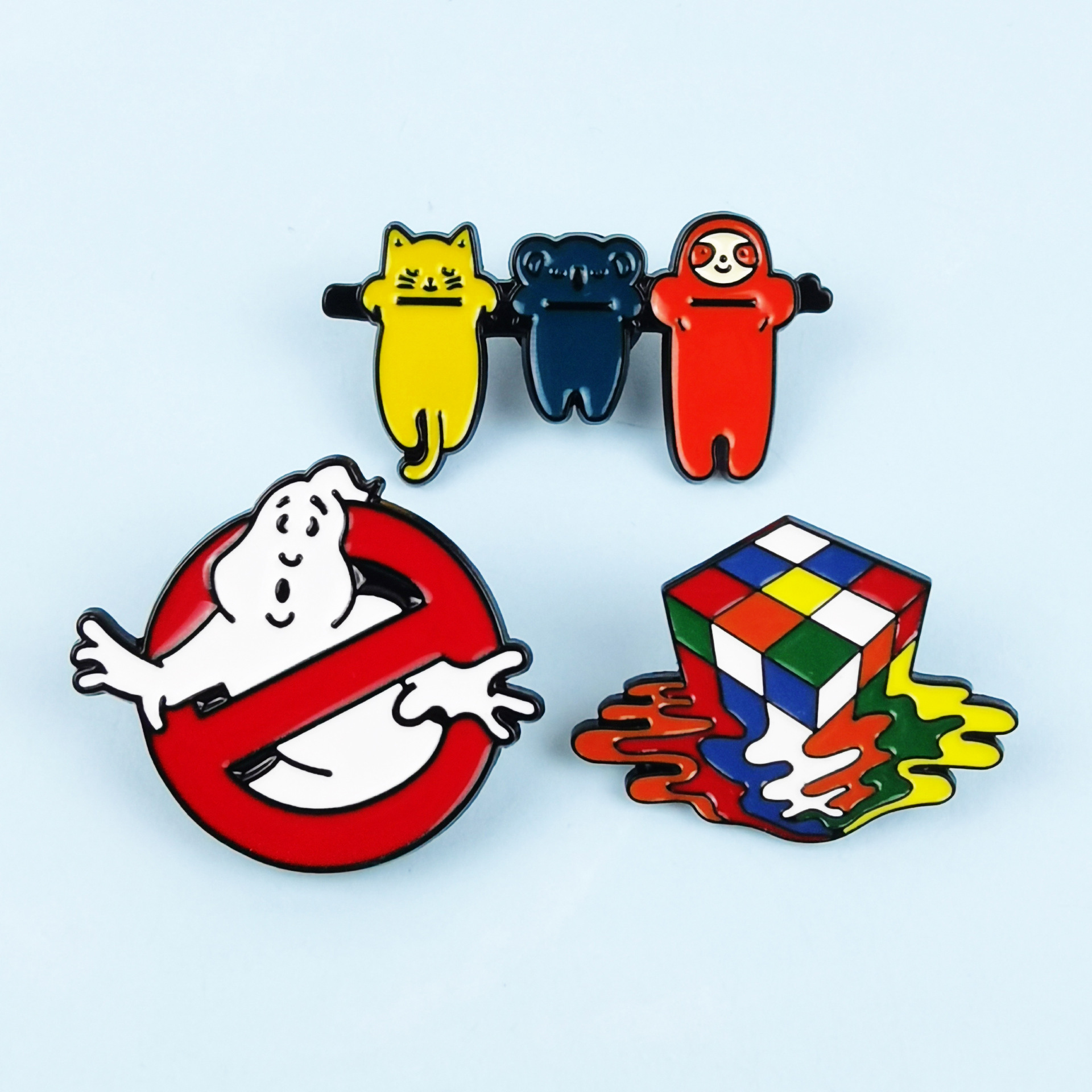 Broche de modelado geométrico creativo Cubo de Rubik, hombre de dibujos animados, aleación para hombres y mujeres, hebilla de alfiler, accesorios de moda personalizados, insignia