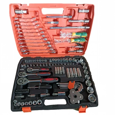 Socket Set, Ratchet Wrench — Mühərrik tənzimləmə alətləri - 121pc-split-box-24-teeth-outer-box-color-random