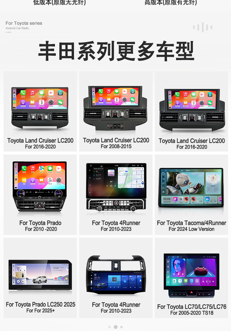 Suitable for Toyota Land Cruiser Lc200 Modified to Lc300 12.3-Inch 16-21 Model High-Definition Large Vertical Screen Car Navigation