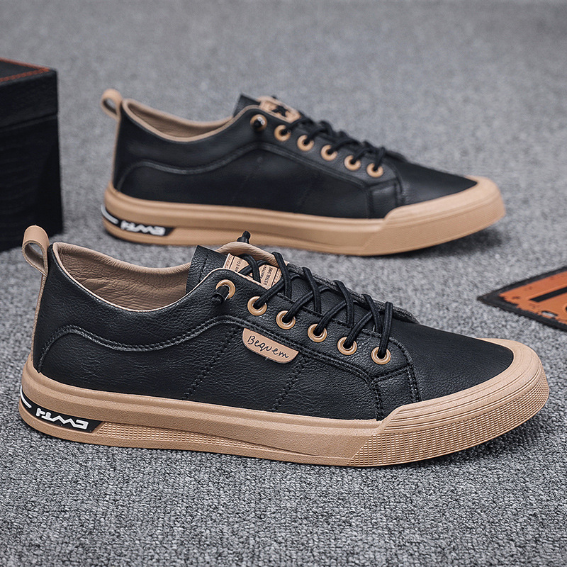 Zapatos de los hombres de cuero de súper soldadura verano transpirable 2024 Nuevo estilo coreano de moda todo partido deportivo casual zapatillas blancas zapatos de moda