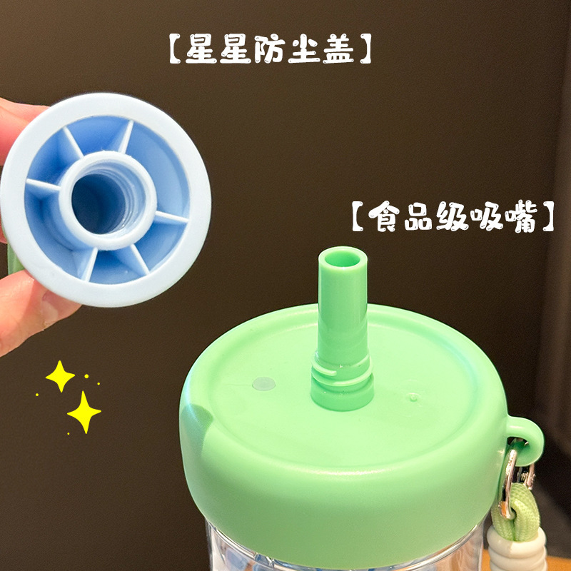 新型シンプルなコップ女子学生の高颜値ストロー付き茶倉プラスチックコップ夏学生の大容量外出コップ|undefined