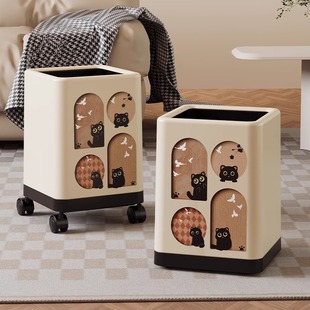 Trash bin Creative Personalized Style Trash Bin Large Open Bedroom Living Room Trash Bin with Wheels Convenient Large Trash Bin