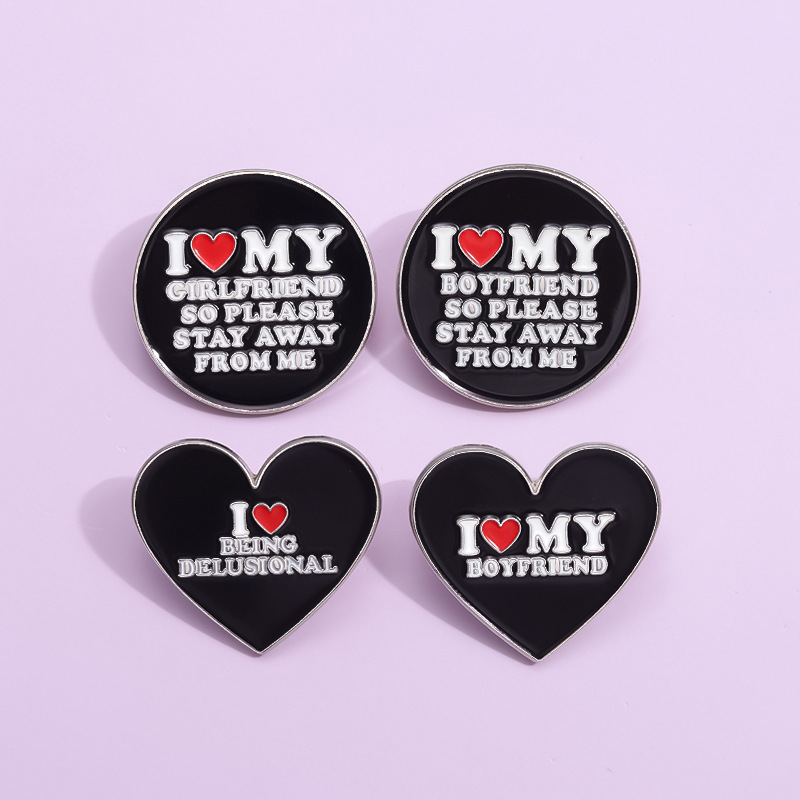 Simple Style Commute Pin Letter Alloy Stoving Varnish Unisex Brooches display picture 2