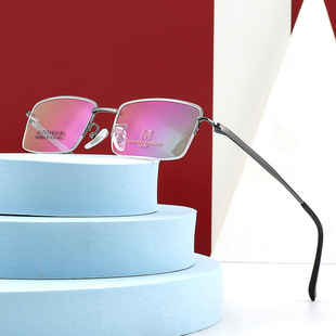 Pure titanium half frame Business Men's glasses frame fashion personality stable myopia presbyopia frame ultra light temperament generous