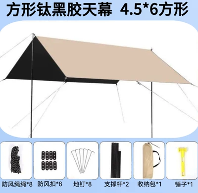 Black-Coated Hexagonal Canopy, Avtomobil yan çətirləri - 45-6m-vinyl-square-ordinary-nails-vinyl-canopy