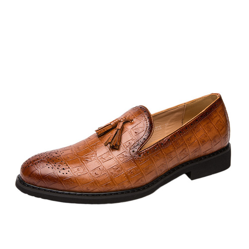 Large size 47 Spring Business Fringe Slip-on Shoes for Men - Fashionable Genuine Leather
