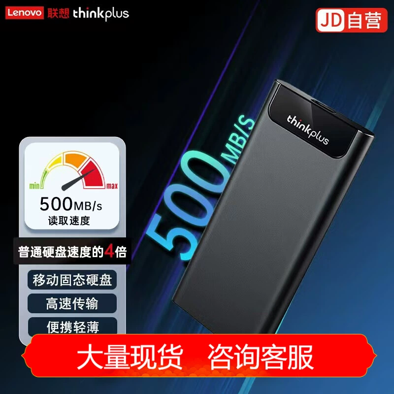 Жесткий диск SSD USB 3.1 ThinkPlus US203, высокая скорость передачи, портативный безопасный Type-C