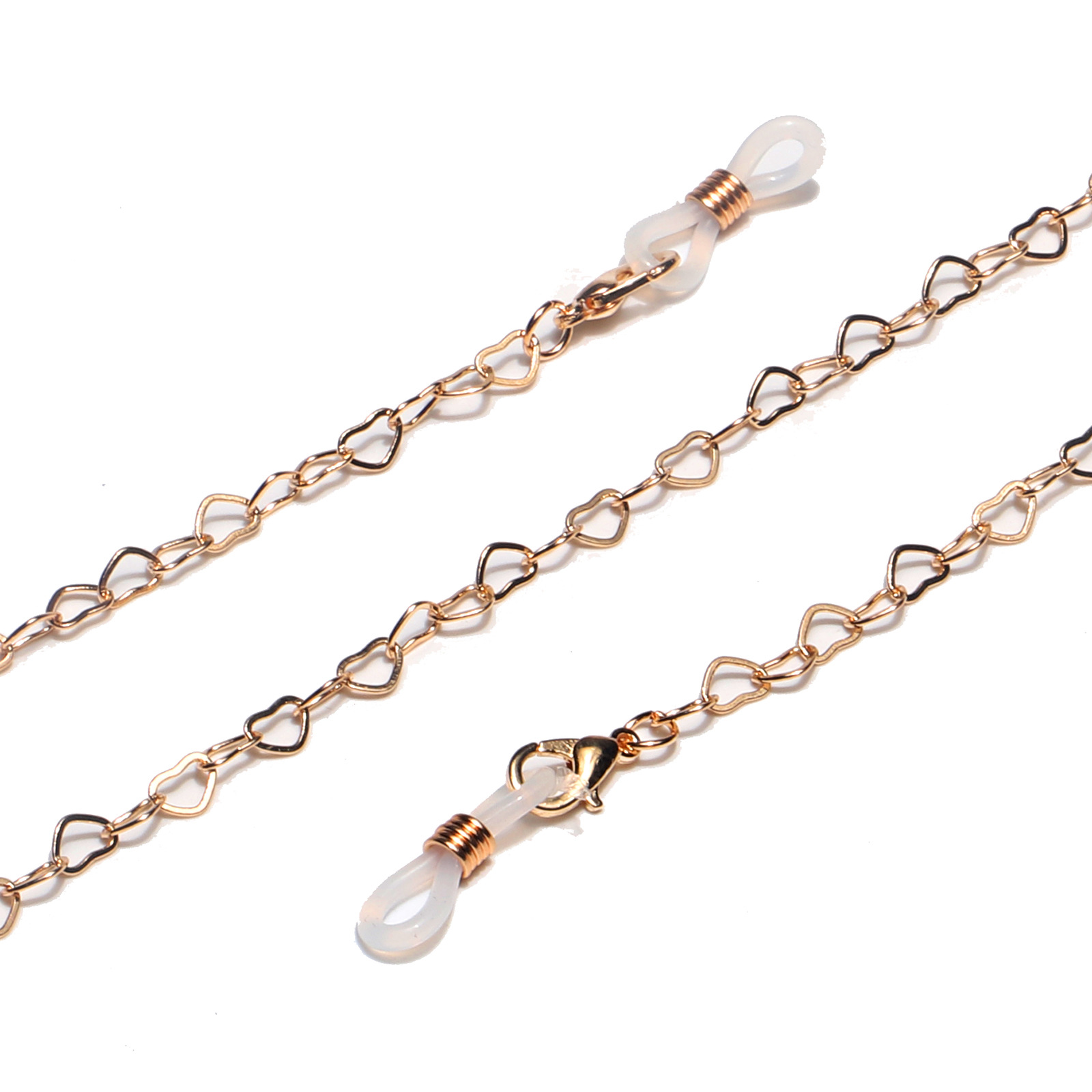 Copper Material Simple Peach Heart Color-preserving Glasses Chain