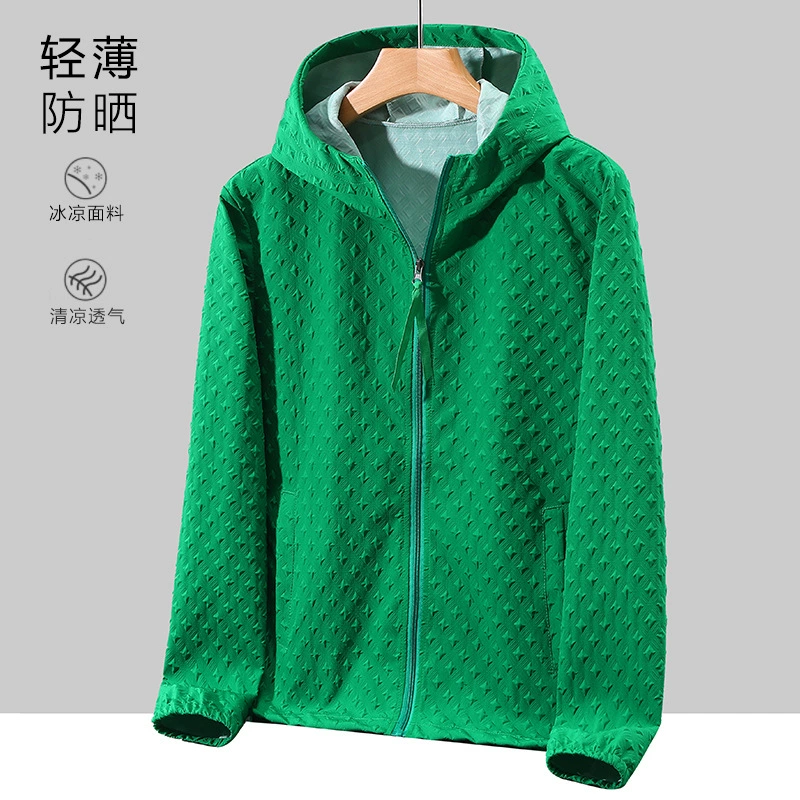 Кожаная одежда Студенческая летняя Толстая жаккардовая Солнцезащитная одежда 5D больших размеров Солнцезащитная одежда для пар Быстросохнущее пальто Трансграничная Внешняя торговля