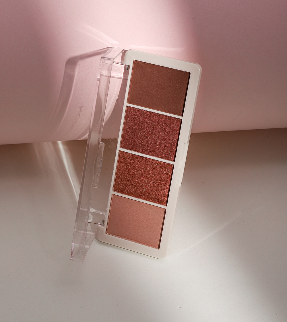 YOUNG VISION Four-color Eyeshadow Set: A daily light makeup eyeshadow palette with multiple pearlescent, matte and glossy tones undefined