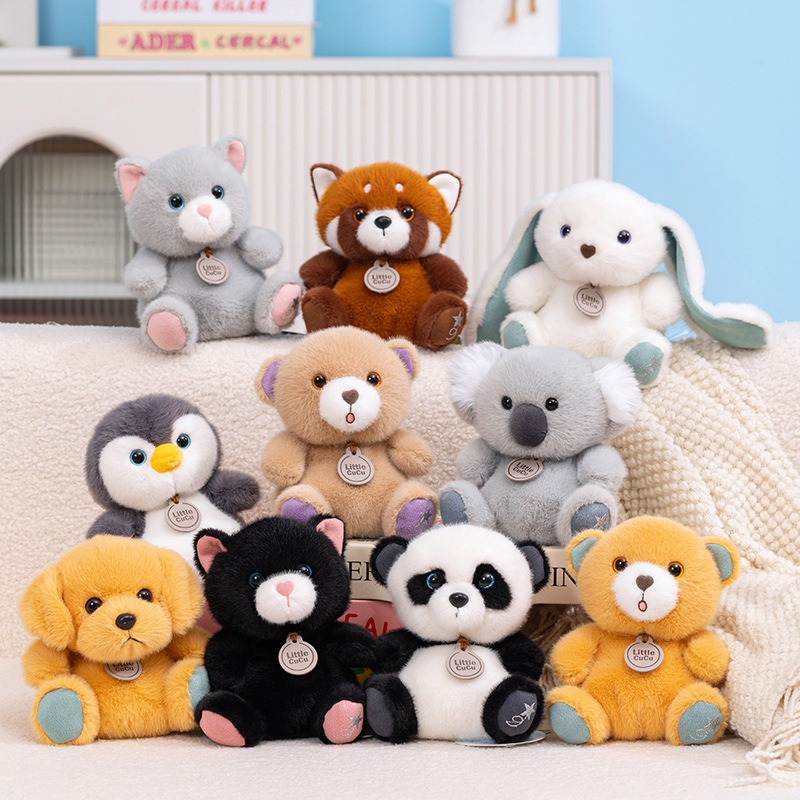 New Cute Pet Bear Cotton Plush Toy Children's Scarf Penguin Doll Claw Machine Doll Activity