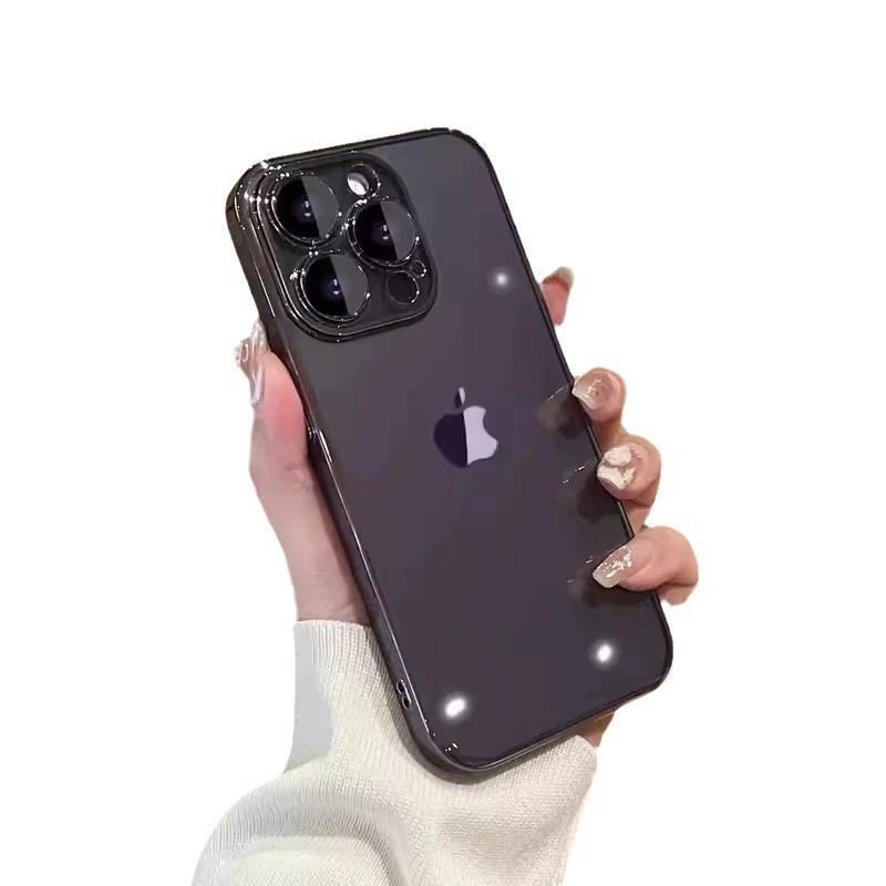 Phone Case (Apple) iPhone 15 Series, TPU Protective Case with Electroplated Camera Film, Slim