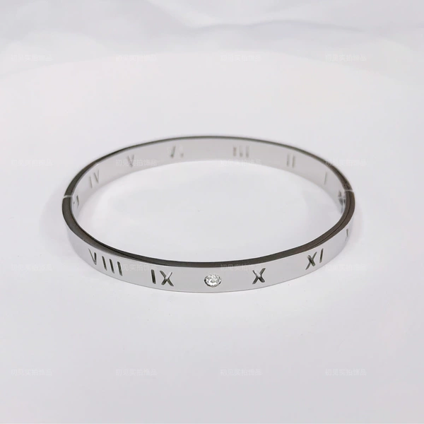 【4130】6mm hollow Roman bracelet-Silver