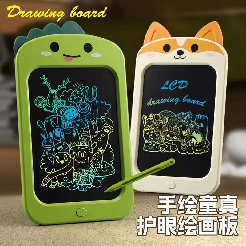 Tablero de dibujo para niños Tablero de escritura a mano para bebés de 10 pulgadas Tablero de escritura a mano LCD Pizarra pequeña de graffiti Tablero de dibujo borrable Juguetes educativos al por mayor