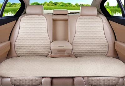 Seat cushion, seat cover | Three-Piece Set Free of Binding Non-Slip - beige-back-2-pieces-back-row
