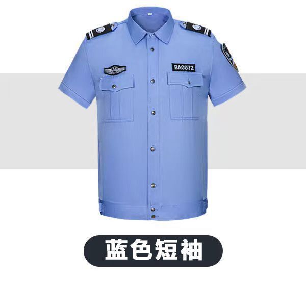 Ropa de seguridad de buena calidad ropa de trabajo camisa de algodón de manga larga primavera y otoño hombre portero uniforme de servicio de verano camisa de manga corta