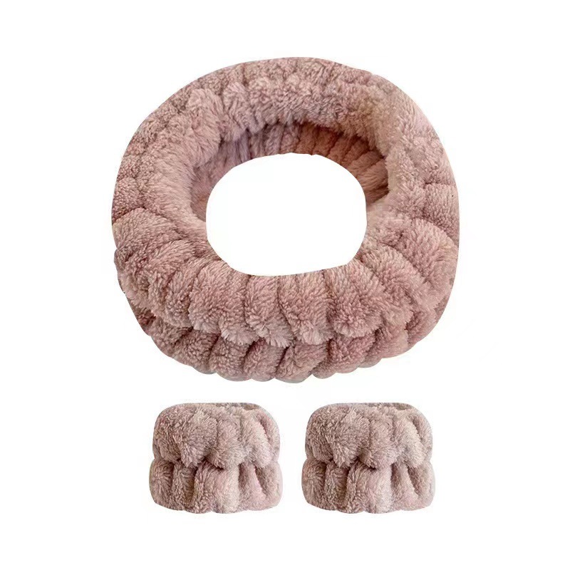 Face Wash traje femenino lavado de cara muñeca banda de pelo lavado de cara maquillaje deportes piel-friendly diadema banda de pelo conjunto suministro de fábrica