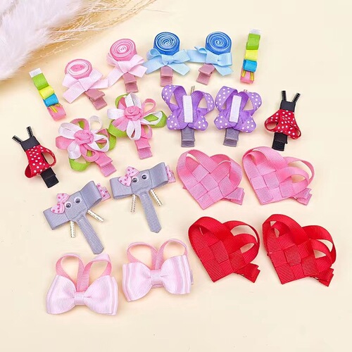 21001 Handmade Ribbon Bow Hairpin Three-dimensional Small Animal Headdress Creative Ribbon Threaded Hairpin