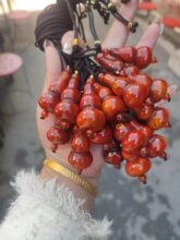 战国红玛瑙平安扣葫芦无事牌长款毛衣链吊坠百搭款平安扣项链吊坠