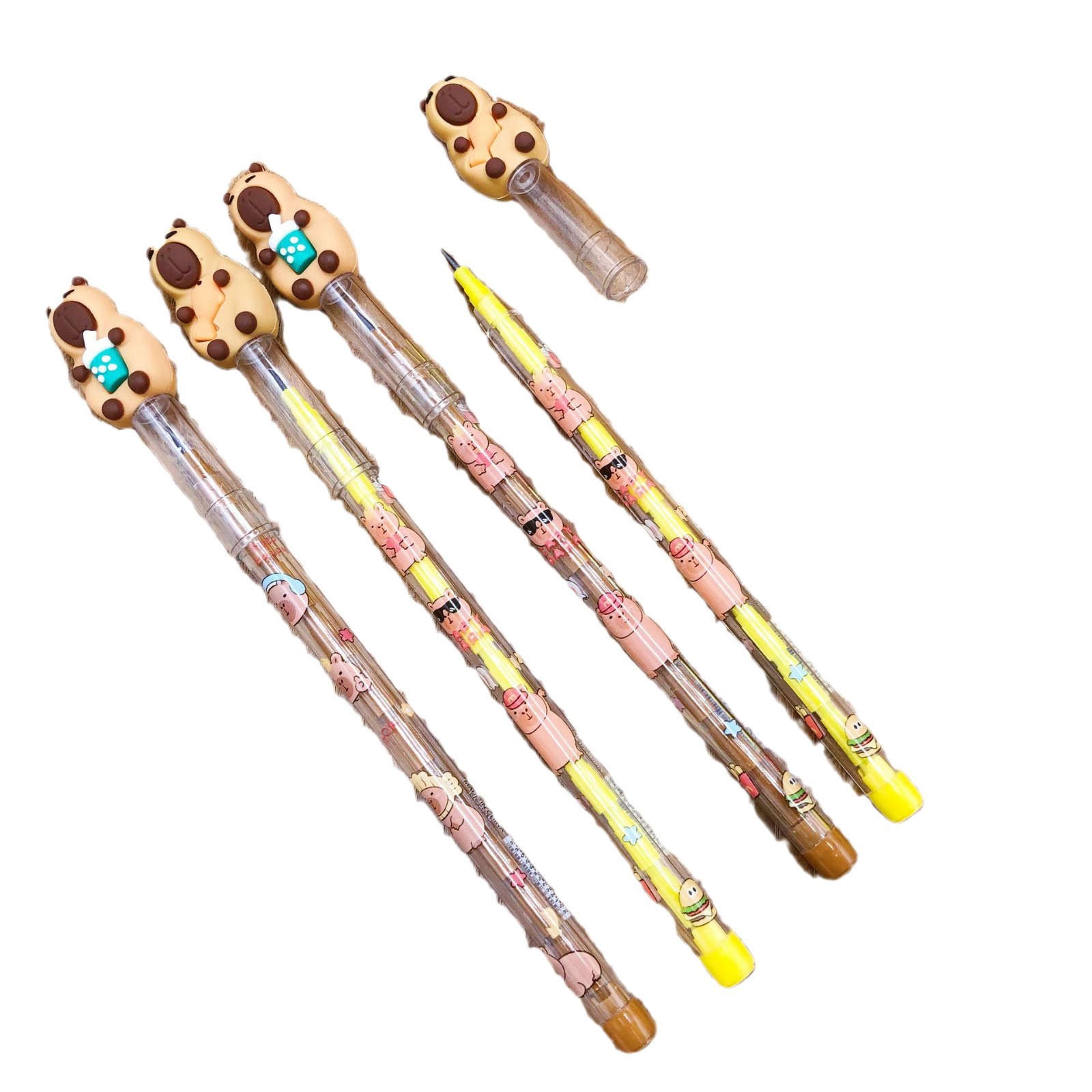 Kapibalah Bullet Pencil New Cartoon Free Egg Pencil Una caja de 48 lápices