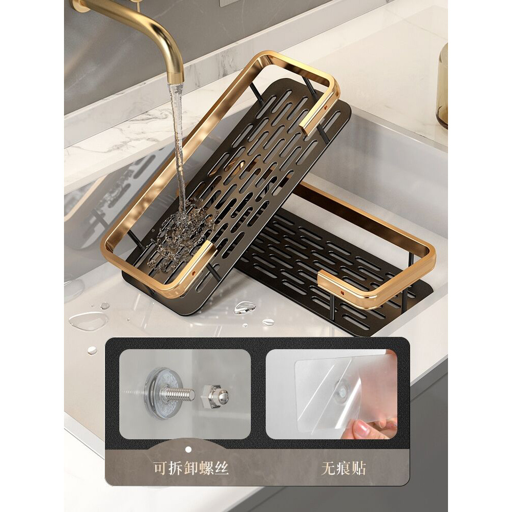 Espacio de baño sin perforar estante de almacenamiento de aluminio estante de baño inodoro lavabo colgante de pared de almacenamiento