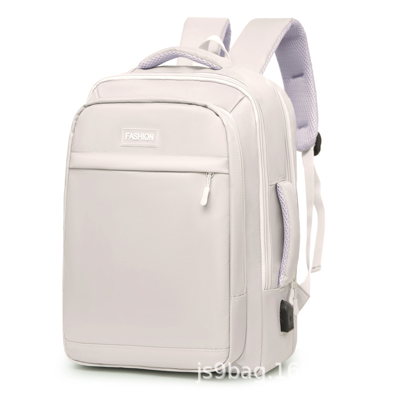 Mochila de negocios para hombres usb diseño mochila de gran capacidad ocio bolso de computadora de color sólido bolso de negocios ocio