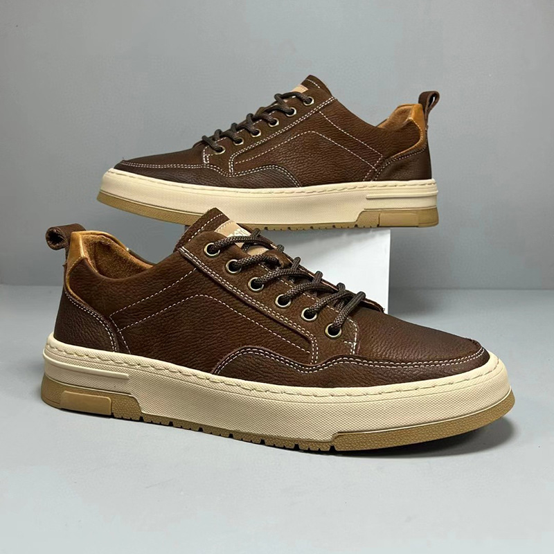 Consiglio in vera pelle 2023 autunno e inverno nuove calde scarpe da uomo casual alla moda con lacci in stile britannico di tendenza_voghion.com